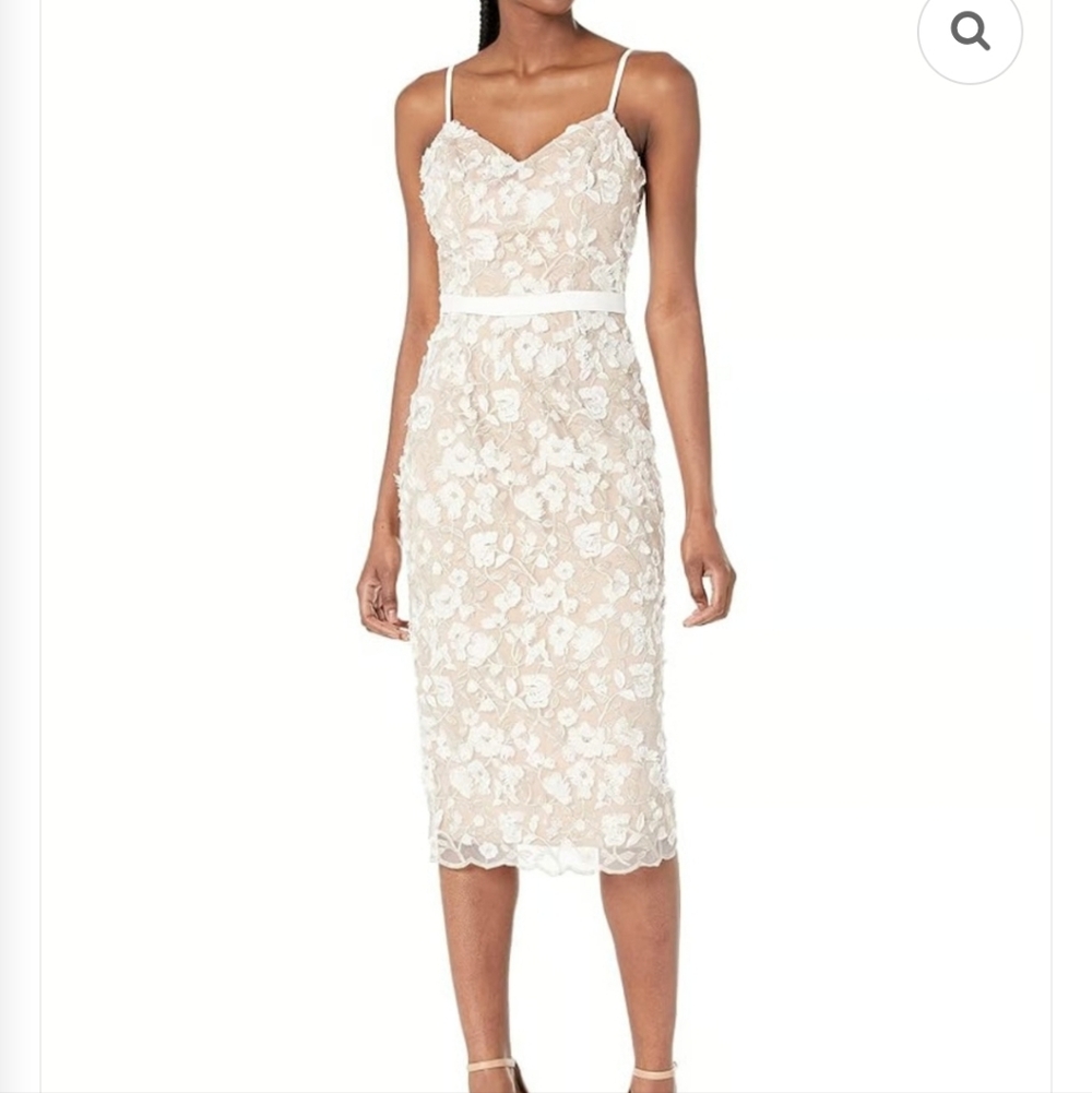 NEW Dress The Population Emma White Cream Floral Dress Medium Large Bridal